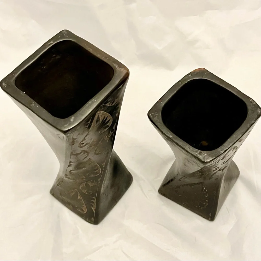 Ceramic Tealight Holders Vase ‘Twist of Fate' Lombok Pottery Center Indonesia
